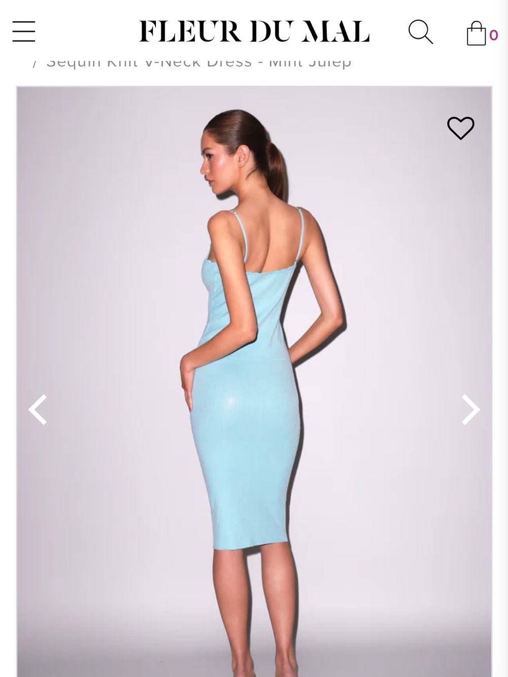 Fleur du Mal Teal Sequin knit v-neck Midi Dress
